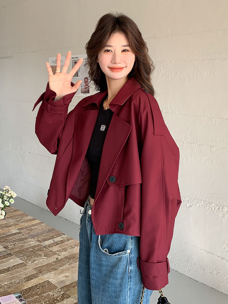 韩系慵懒风红短外套女春2025新款超好看独特显瘦小个子上衣,女装短外套,姿衣轩