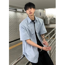 网络图现货！cleanfit拉链设计感衬衫高级设计情侣衬衣RA39-P55，男装衬衫，星座1005-6