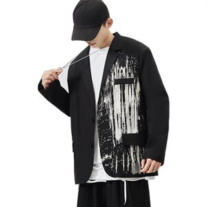 2021春秋季新款男士休闲宽松印花大码西装西服外套XF01/P65图片