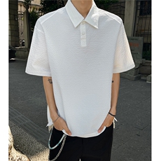26夏季美式速干透气泡泡纱短袖polo衫翻领T恤上衣男H1097特P28，男装T恤，电商A341
