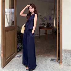 韩系木耳边无袖马甲套装女2025夏季新款气质显瘦百搭阔腿裤两件套,女装套装/套裙,浙宝208A,浙宝-网红风 韩系木耳边无袖马甲套装女2025夏季新款气质显瘦百搭阔腿裤两件套,女装套装/套裙,浙宝208A,浙宝-网红风