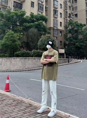 新款美式高街ins小众拉链排扣破洞休闲牛仔裤货号K642P6078，男装牛仔裤，电商A063