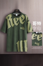 新款短袖男木板挂拍t恤夏季休闲百搭印花圆领T恤男上衣TC3137-P35，男装T恤，星座717