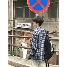 特P38无差价新款秋季百搭格子时尚长袖衬衫-HS2289港风街头，男装衬衫，电商A003