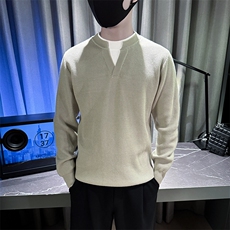秋冬新款假两件毛衣男套头打底内搭针织衫A368-M830-P68，男装T恤，电商A368