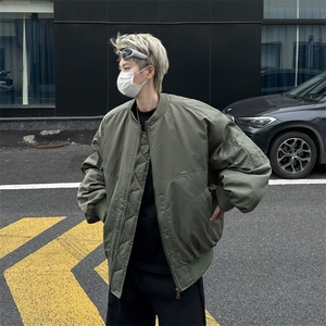 美式纯色MA1飞行夹克短宽解构棉服男女潮宽松重磅外套HY686/P90图片