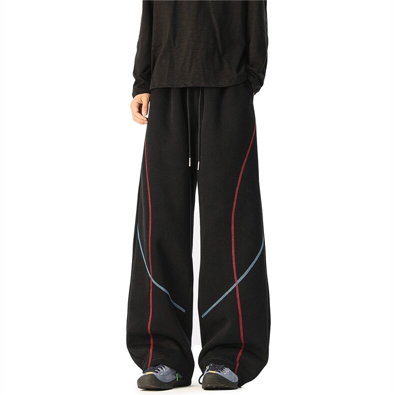 1506-1/KK281/P43重磅藏青色明线弯刀卫裤男女秋季舒适显高休闲裤，男装休闲裤，星座1506-1