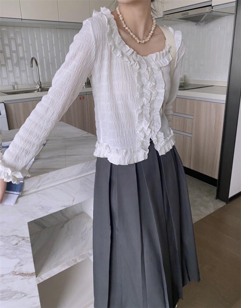 荷叶边小衫，其它，驿谷