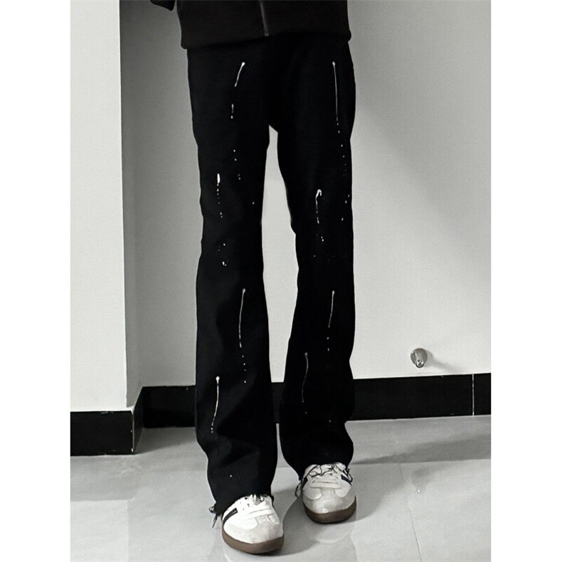 高街美式复古漆点泼墨牛仔裤嘻哈痞帅310A-4-NZ03JG,男装牛仔裤,星座310A-4