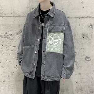 jk631-p75-限价98 港风日系中性大码牛仔外套潮牌ins宽松夹克图片