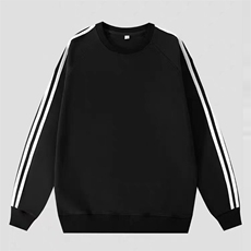 2025年秋季时尚百搭通勤加厚三叶草同款三杠圆领卫衣，男装卫衣，宏恒