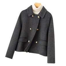 2025百搭时尚小香风双排扣大衣，女装毛呢外套，优远毛呢大衣
