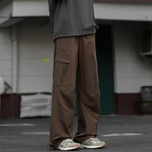 美式复古防水大口袋伞兵裤宽松直筒休闲工装裤K24099-特P38控78图片