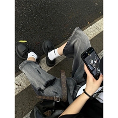 【有货】DK2611-特P38美式高街ins破洞水洗牛仔短裤男女夏七分裤，男装牛仔裤，星座603-2