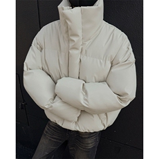 特批P100无差价冬季fit短款立领PU皮棉服男中性风大码棉袄M2909，男装棉衣，电商A001