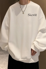 华夫格卫衣圆领卫衣男大码长袖t恤男外套HW76098-P30加绒款-P40，男装卫衣，电商A040