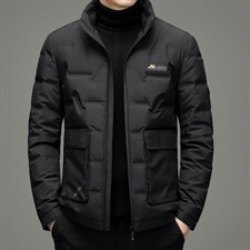 白鹅绒中年男士休闲立领羽绒服保暖羽绒爸爸装上衣YYYR19-P300，男装羽绒服，电商B212（原钱塘6029）