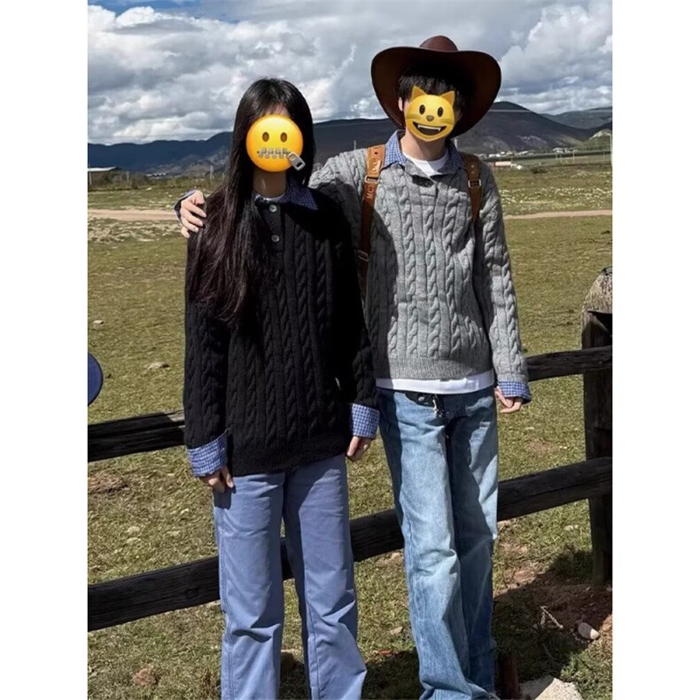 MM509-P60美式新款复古休闲慵懒风针织毛衣,男装针织衫/毛衣,星座617A-2