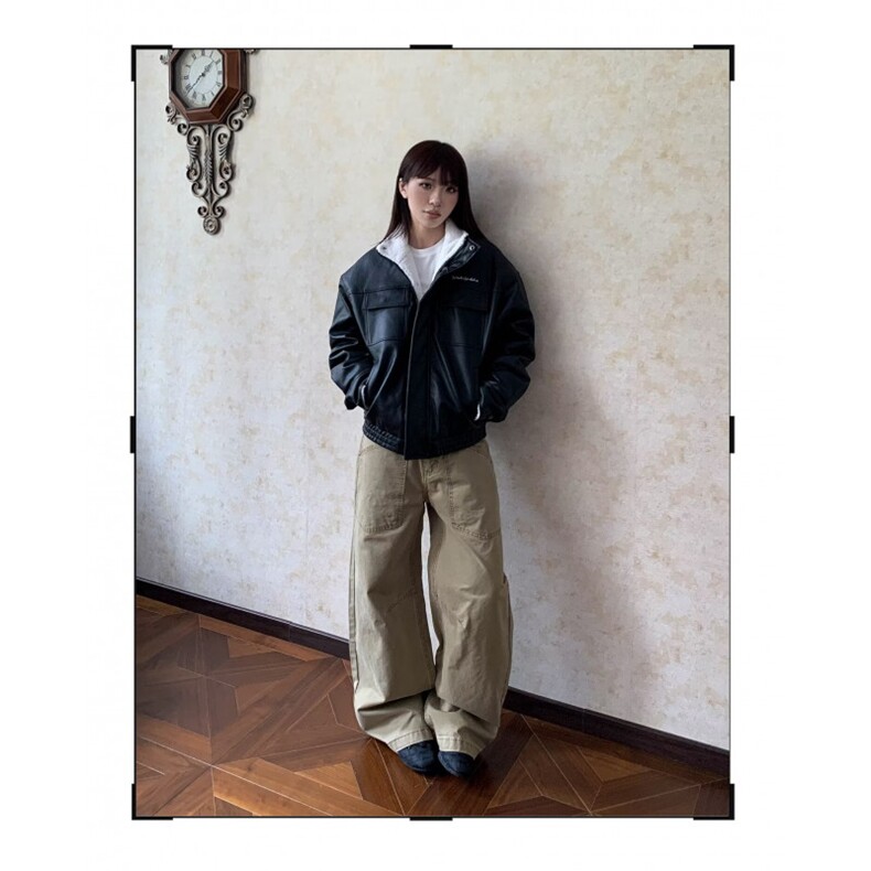 美式复古做旧工装牛仔裤男女设计感百搭直筒宽松显瘦拼接休闲长裤,男装牛仔裤,星座506A