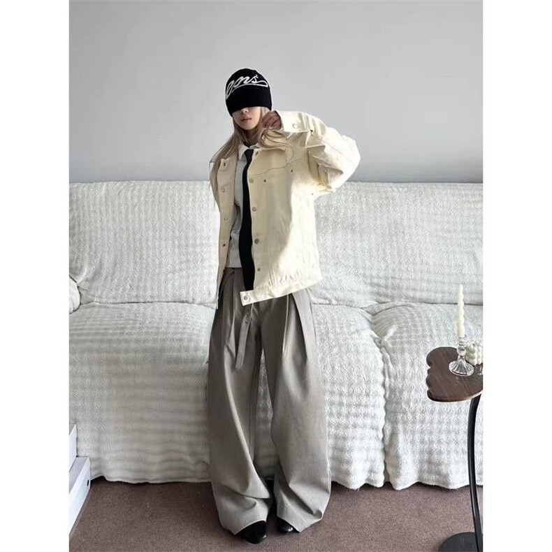 F825-P73座山雕工装外套男秋冬美式柳钉拼接设计感,男装工装外套,电商B323A