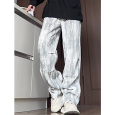 K216/特P40新品扎染工装休闲裤美式高街痞帅直筒裤泼墨长裤子，男装工装外套，电商基地A050