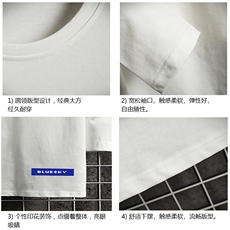 TX3202-P25加绒款-P35纯长袖t恤男大码圆领打底衫体恤网格，男装T恤，电商A040A