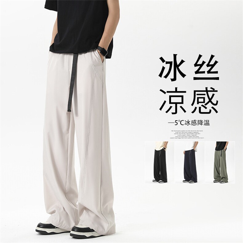 2025 夏季新款 无影墙直筒冰丝长裤M-5XL HK25523-特P25图片