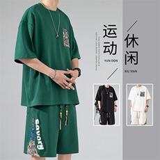 2025夏季新款日系无影墙大码短袖T恤套装M-5XHQ23520-特P40，男装T恤，电商A022