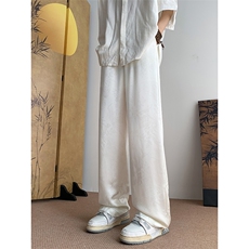 8XL-M特大码肌理感冰丝薄款休闲裤长裤男宽松百搭情侣裤K967P45，男装休闲裤，电商D206-1