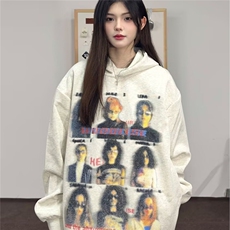 美式高街连帽卫衣男款2025秋冬新款时尚宽松休闲百搭情侣上衣外套，女装短外套，星座506A