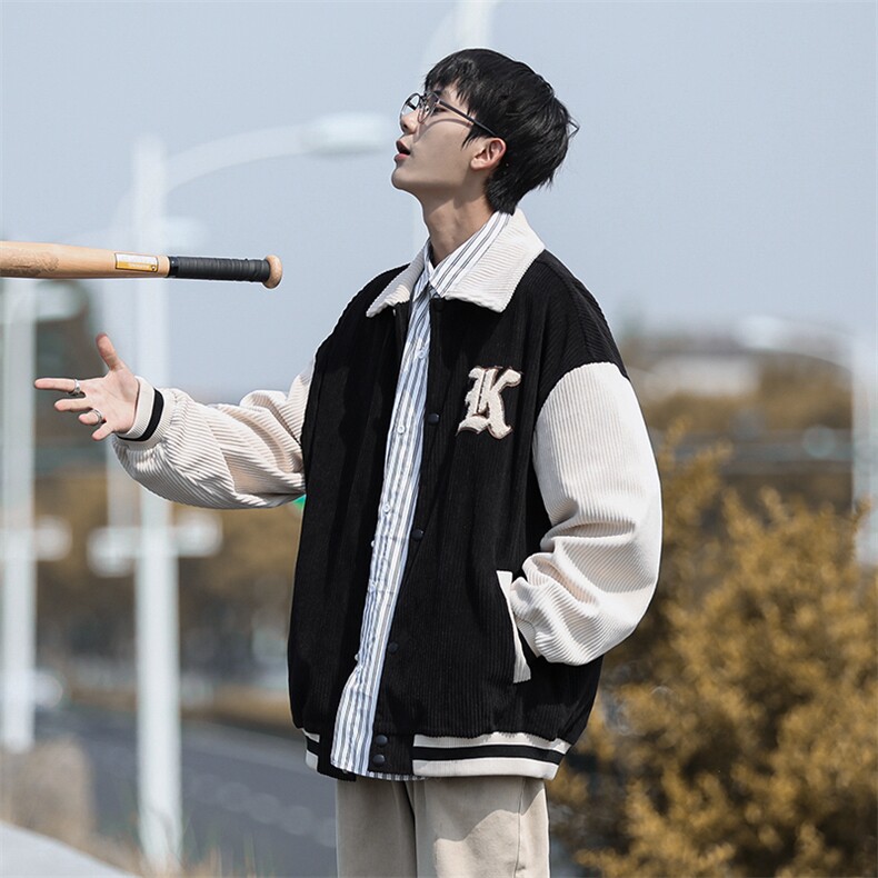 新款男百搭设计感灯芯绒面料cityboy风针织外套WT2405-P85控138,男装夹克,星座717