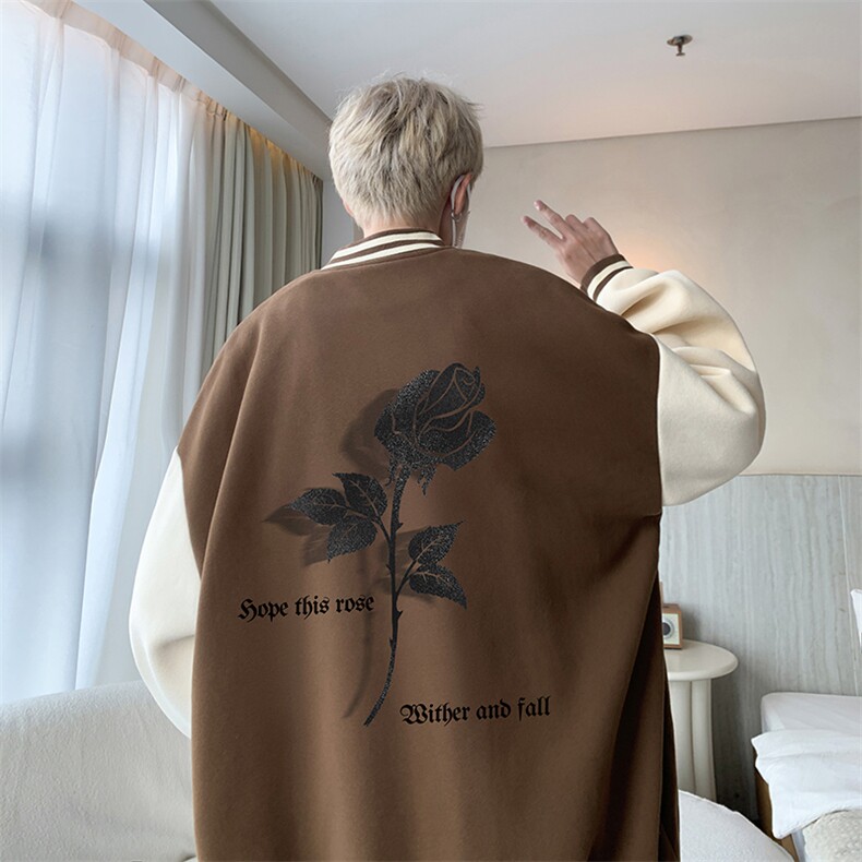摇粒绒棒球服男大码开衫卫衣男夹克BF86279-P65,男装夹克,电商A040