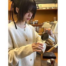 重磅秋冬男女北极绒开衫毛衣美式复古休闲慵懒风单排扣针织衫外套，男装针织衫/毛衣，电商A486-1