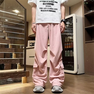 美式工装裤子男款春秋季直筒宽松阔腿裤日系系带休闲长裤 KA880图片