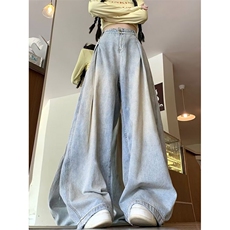 DN7005-P50新款工装牛仔裤男女夏季薄款复古直筒微喇阔腿裤子，男装牛仔裤，星座603-2