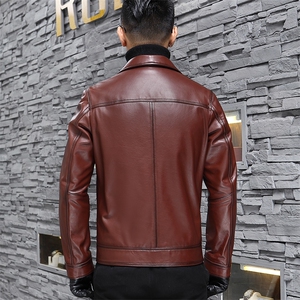 ZH8620秋季新款男士牛皮夹克机车皮衣韩版P580图片