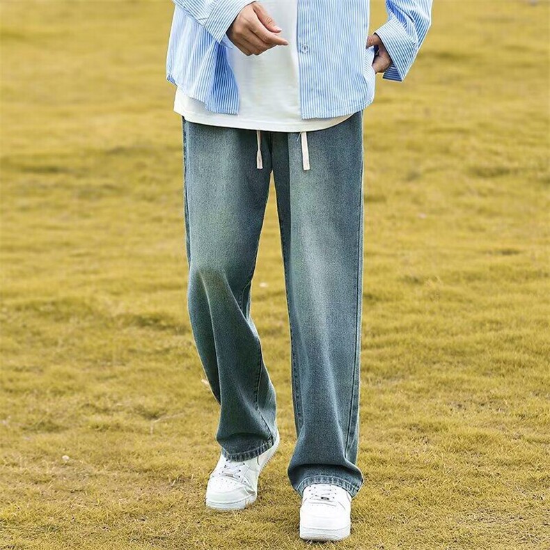 牛仔裤男春秋宽松直筒美式裤子男生春秋季百搭渐变休闲裤N99,男装休闲裤,星座1116A（原606A-3）