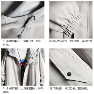 JK41238-P85 纯棉连帽夹克男士大码工装夹克男 网格图片