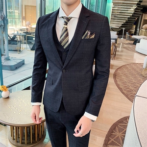 痞帅男装西服套装三件套礼服职业正装 1012-W9033图片