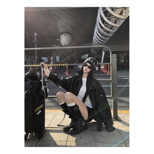 新款重工复古中性立领机车皮衣外套PU夹克上衣男女Y1027-P90网图图片
