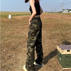 DA030-P55美式复古迷彩牛仔裤男潮牌ins痞帅直筒工装裤-网图现货，男装牛仔裤，星座603-2