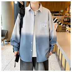 新款长袖衬衫男士春夏季渐变潮牌痞帅宽松休闲防晒外套上衣服，男装衬衫，星座1013