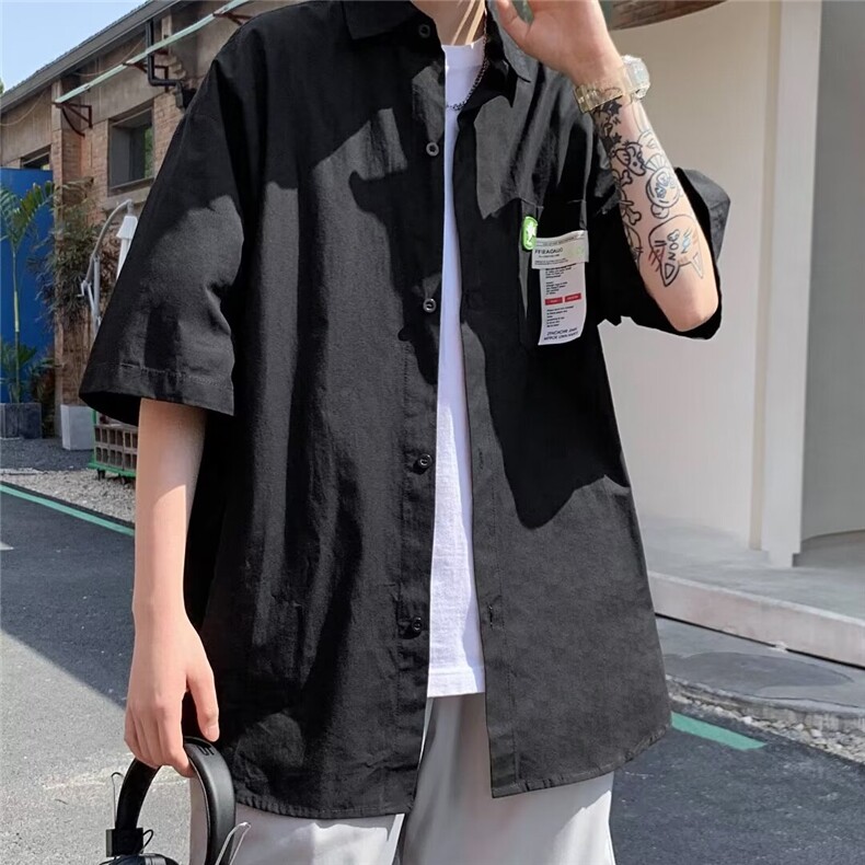 男士冰丝绣标衬衫春季2024新款 C4078 P30图片