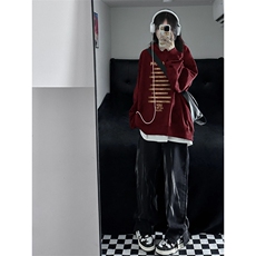 酒红色300g重磅卫衣男连帽外套外层棉内层聚酯-29718-P60，男装卫衣，星座1007（原301D）