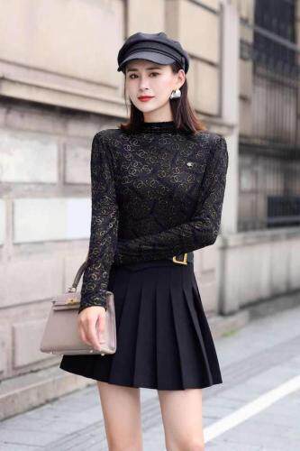 欧韩时尚打底烧花烫金蕾丝网布设计款内搭小衫精致高档外套，其它，爱美绮·婉娴