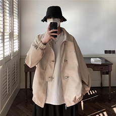 美式港风夹克男大码夹克男水洗雪花皮衣男JK8741P130控168，男装夹克，星座226-1