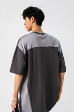 凉感双色拼接设计羽毛球球服大码M-5XL短袖T恤男DX78029P50控78，男装T恤，星座227-7
