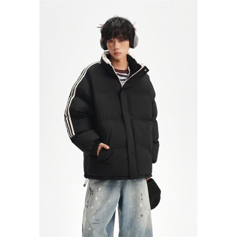 ！冬季条纹五防立领加绒加厚棉衣情侣撞色棉服外套MY7777-P68,男装棉衣,星座610B-1