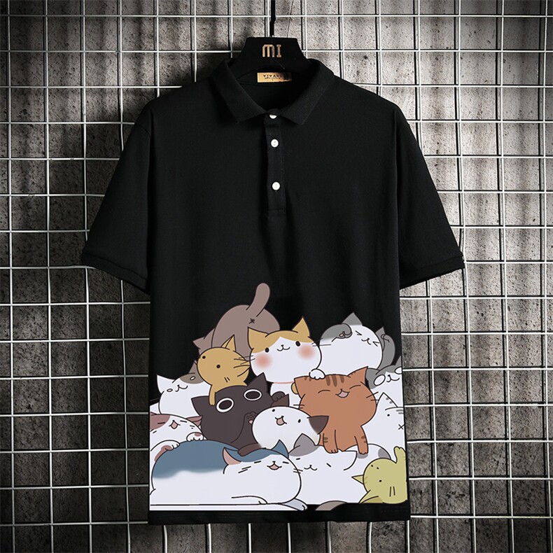 PL57162-P35 翻领短袖polo衫男大码胖子半袖t恤男有领保罗衫图片
