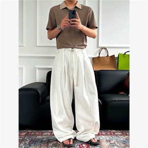 美式复古腰带弯刀男女牛仔裤潮流设计宽松休闲裤XA189-P57图片